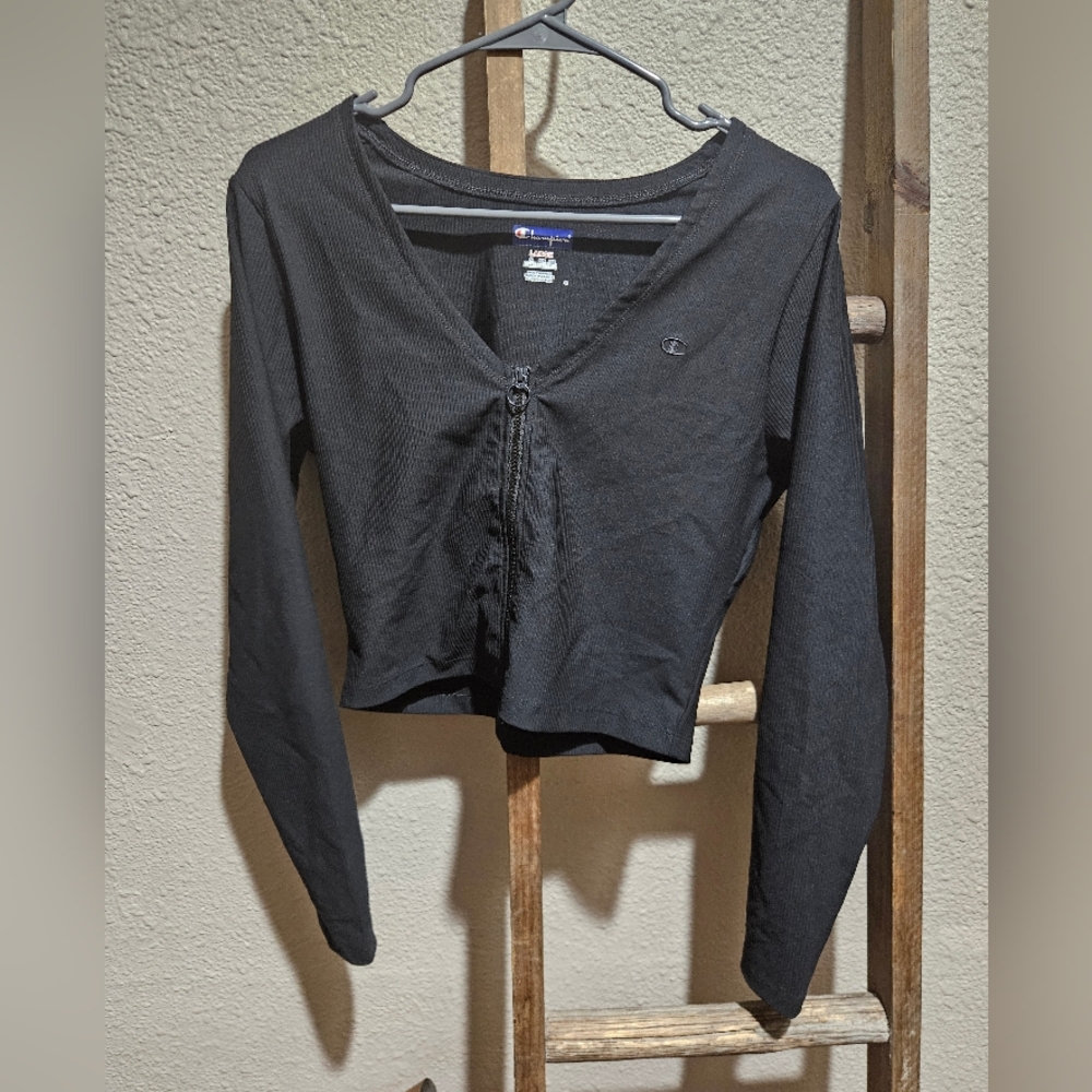 Champion Cropped Zipper Jacket Shirt